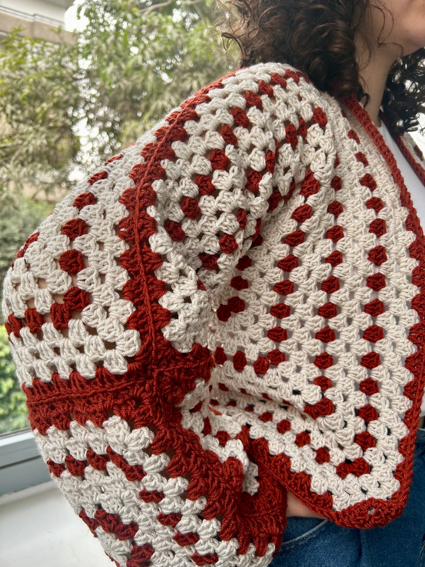 Reddish Brown Symmetric Cardigan
