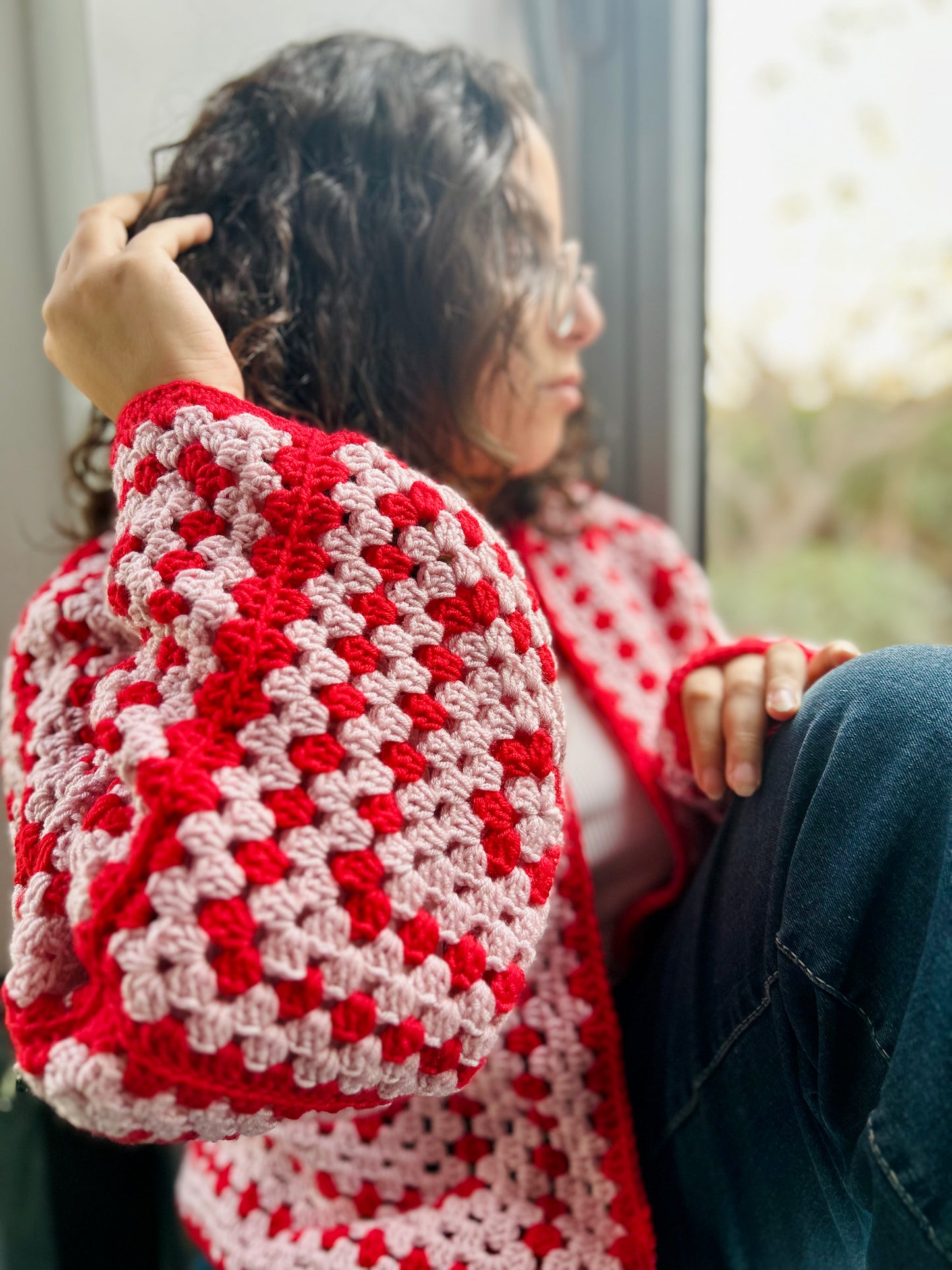 Red Symmetric Cardigan