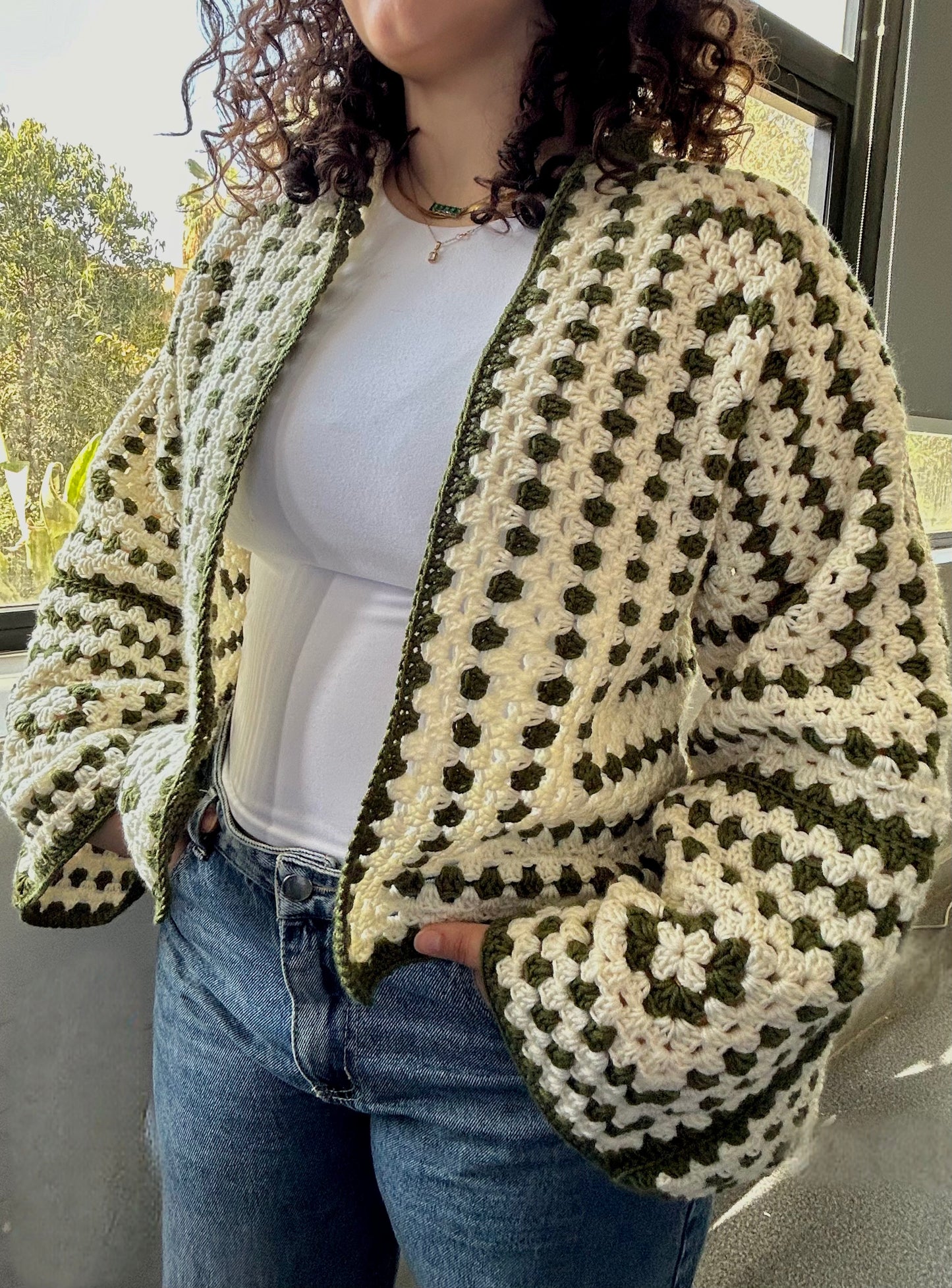 Olive Green Symmetric Cardigan