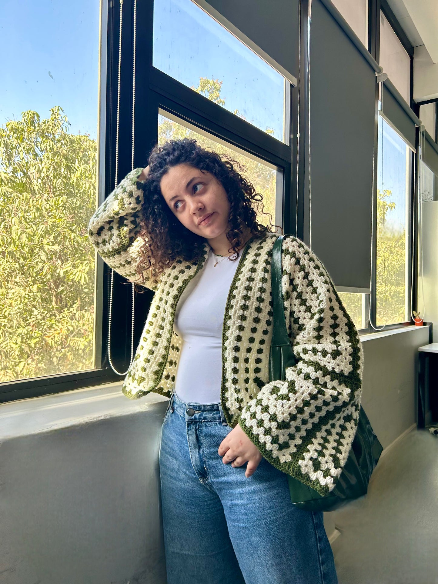 Olive Green Symmetric Cardigan