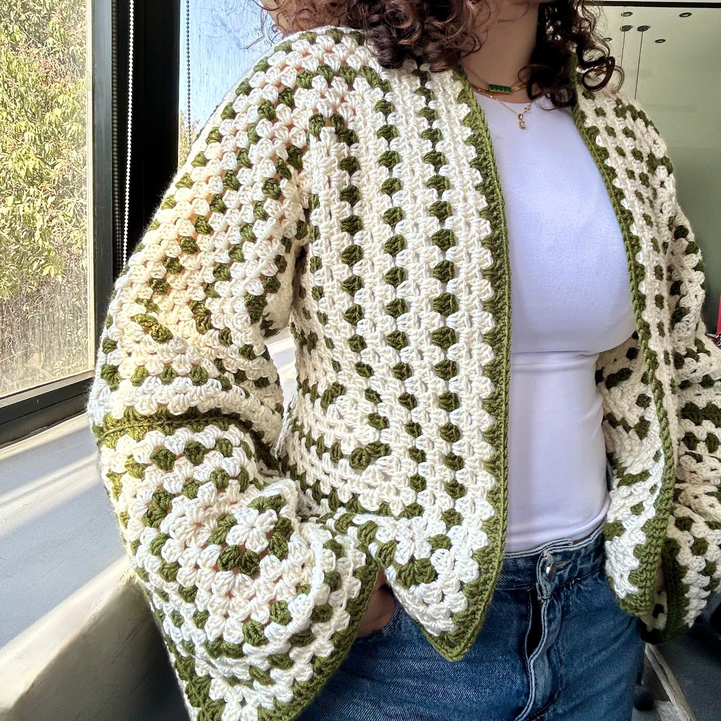 Olive Green Symmetric Cardigan
