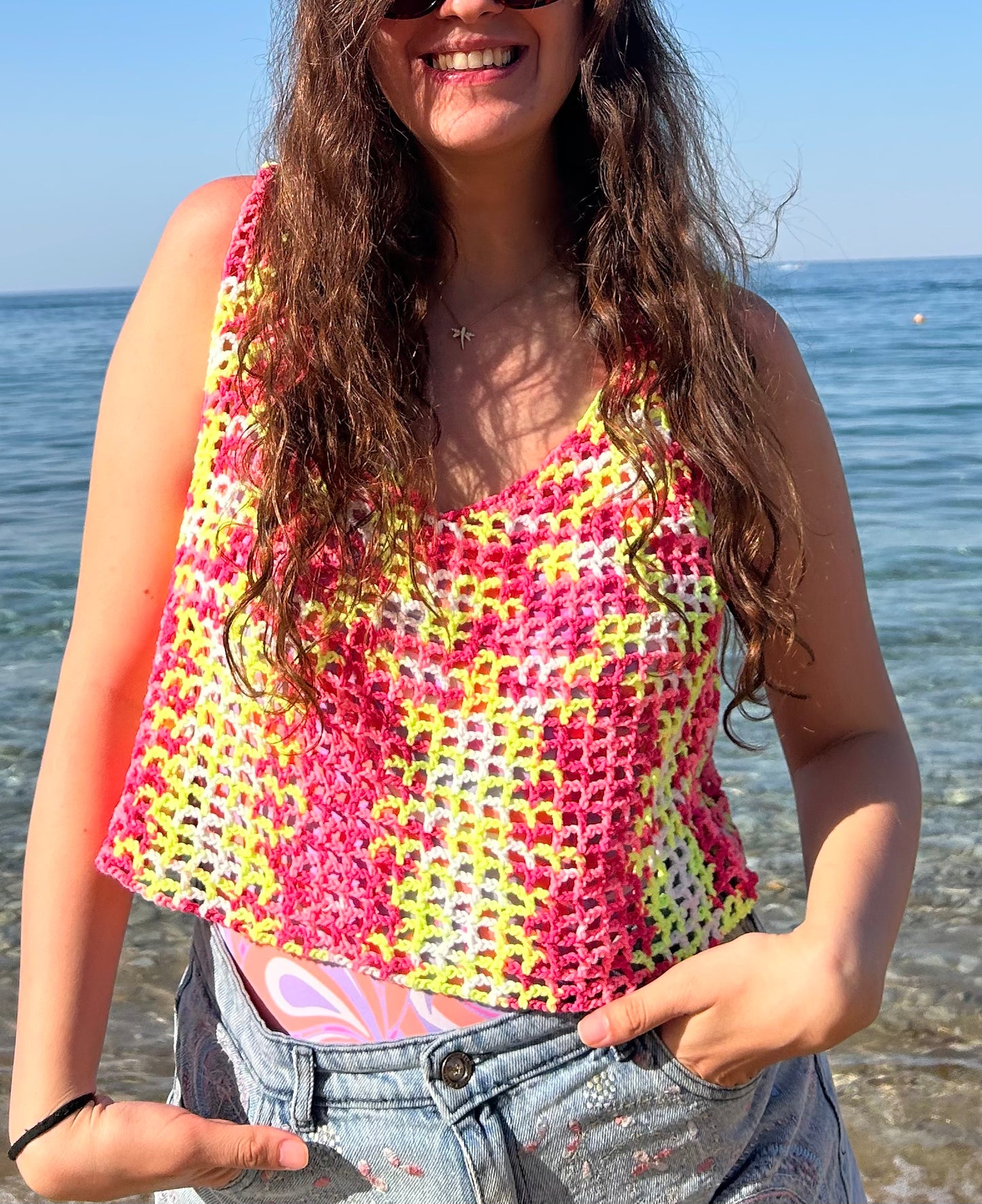 Pink Mesh Top