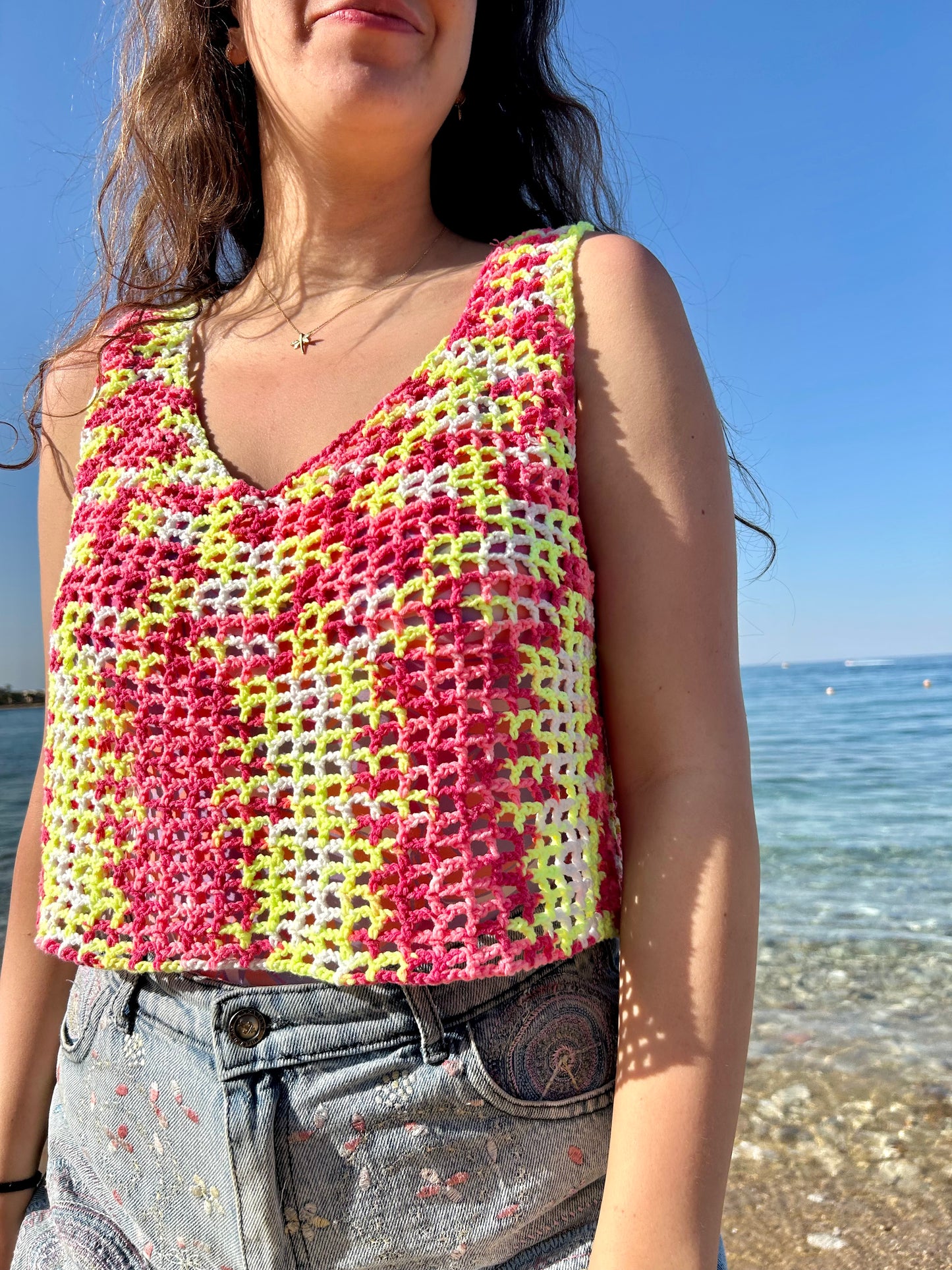 Pink Mesh Top